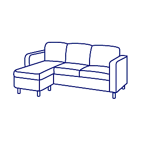 Стандартный угловой диван